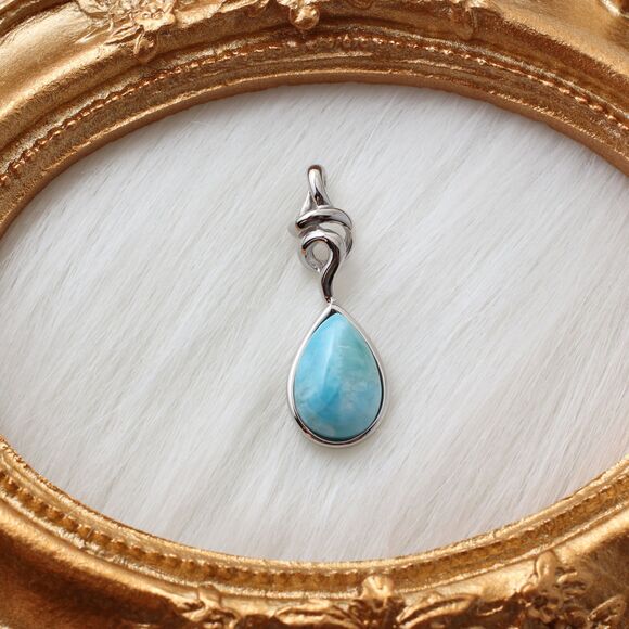 LARIMAR NECKLACE, CURB Chain Necklace, Larimar Gemstones, 925 Sterling Silver - Picture 1 of 3